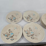 Lot of 10 Red Wing Potteries - Bob White Quail - 10-7/8" Dinner Plates 1962 MCM