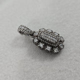 Judith Ripka Signed CZ Cluster Pendant Sterling 925 Oval Thailand Diamonique VG