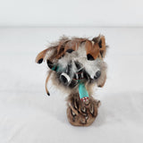 Vtg Hopi Kachina Doll - Carved Wood, Feathers, Turquoise - 9" T - Circa 1960s