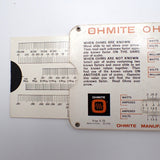 Vintage Ohmite 1968 Double-Sided Ohm's Law Resistance Calculator Slide Rule USA