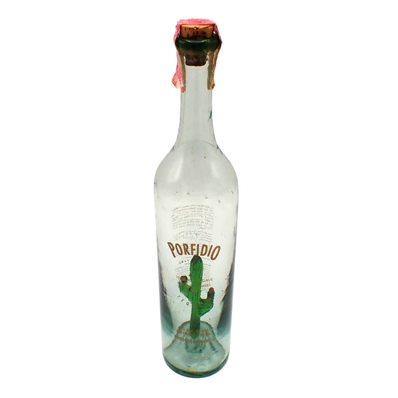 Porfidio Anejo EMPTY Bottle #7583 Green Cactus Hand Blown Art Glass 750ml VG