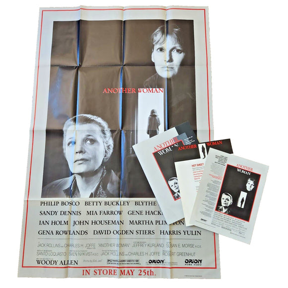 Another Woman (1988) 27x40 Poster Promo Pac w/Mia Farrow, Orion Home Video LN