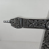 1980s Silver Ornate Church Altar Cross 24"x18" Tabletop Jesus - Mexico - Vintage