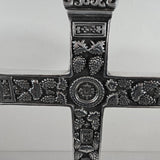 1980s Silver Ornate Church Altar Cross 24"x18" Tabletop Jesus - Mexico - Vintage