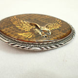 SSI Diamondback Rattler Eagle Belt Buckle Western Handcrafted USA 3-7/8" Vintage