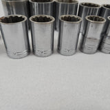 Craftsman 1/2" Drive V-Series SAE 12pt Socket Set 17 pc w/Univ Joint USA Vintage