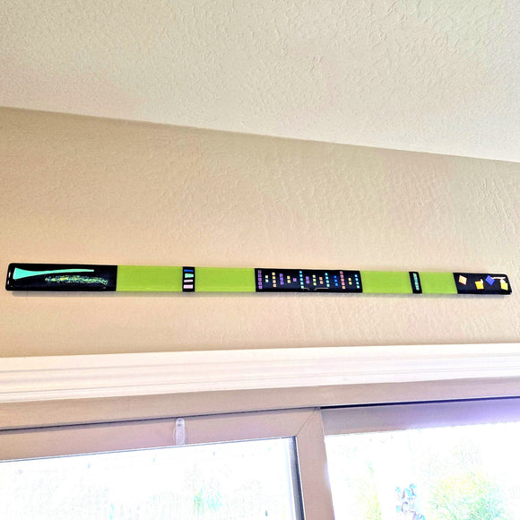 Laurie Burns Signed Fused Glass Wall Art 45x2 Geometric Sedona Exposures Gallery