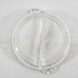 Imperial Glass Candlewick 6.5" Round Divided Relish Dish Clear Glass Beaded Edge