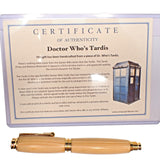 Gold Fountain Pen Tardis Wood Dr. Who COA New by 1893Woodcrafts Limited Edition