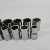 Craftsman 1/2" Drive V-Series SAE 12pt Socket Set 17 pc w/Univ Joint USA Vintage