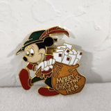 Vtg Disney Mickey Mouse Santa Merry Christmas 1993 Cartoon Lapel Hat Pin Pinback