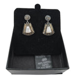 Marcasite & Mother of Pearl Dangle Earrings Thailand 925 A Sterling Silver NEW
