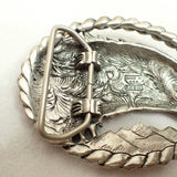Pewter Bald Eagle EJC 1995 Belt Buckle USA 3-5/8"x2-3/4" Western Rare Vintage