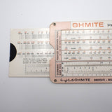 Vintage Ohmite 1968 Double-Sided Ohm's Law Resistance Calculator Slide Rule USA