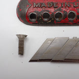Vintage Stanley Defiance 1299 Style Cast Iron Utility Knife USA w/5 New Blades
