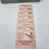 Vintage J. Wiss & Sons 9" Model C Pinking Shears Box & Instructions - 1930s-40s