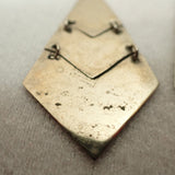 SOMBRAS Mexico Abalone Shell Geometric Dangle Earrings, Alpaca Silver , Vintage