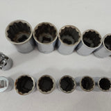 Craftsman 1/2" Drive V-Series SAE 12pt Socket Set 17 pc w/Univ Joint USA Vintage