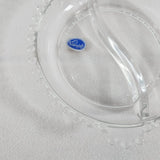 Imperial Glass Candlewick 6.5" Round Divided Relish Dish Clear Glass Beaded Edge