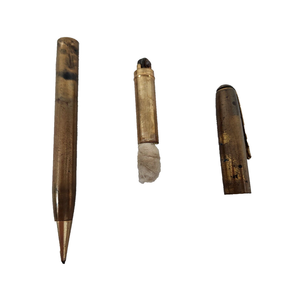 1950s ULX Unique Gold Tone Mechanical Pencil &Cigarette Lighter Rare USA Empty