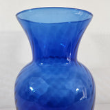 Vtg 80s Cobalt Blue Indiana Glass Illusions Style Glass Vase 11" T w/Flared Rim