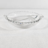 Imperial Glass Candlewick 6.5" Round Divided Relish Dish Clear Glass Beaded Edge