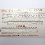 Vintage Ohmite 1968 Double-Sided Ohm's Law Resistance Calculator Slide Rule USA