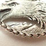 Pewter Bald Eagle EJC 1995 Belt Buckle USA 3-5/8"x2-3/4" Western Rare Vintage
