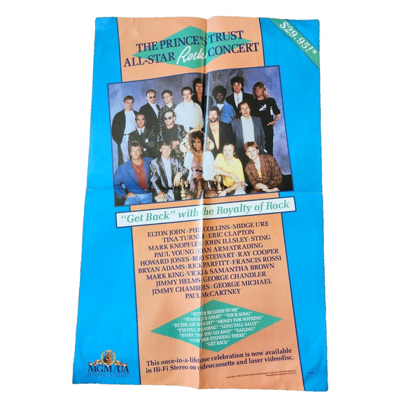 Prince’s Trust Charity Concert 1987 MGM/UA 22x34 Folded Poster P-1089 NEW