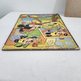 Lot of 2 Vtg 1950 Walt Disney Frame Tray Puzzles: Mickey Painting + Doctor Morty