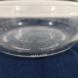 Vtg 1960s Etched Clear Glass GlasBake 206 Uncovered Casserole Dish w/Metal Stand