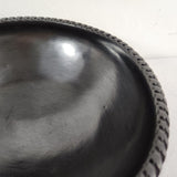 RARE Signed Reynaldo Quezada Mexican Black-ware Pottery 11" x 4" Tejido Bowl
