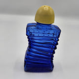 Vintage 1940s Ritz Cobalt Blue Art Deco 4" Glass w/Yellow Plastic Cap Salt or Pepper Shaker
