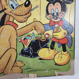 Lot of 2 Vtg 1950 Walt Disney Frame Tray Puzzles: Mickey Painting + Doctor Morty