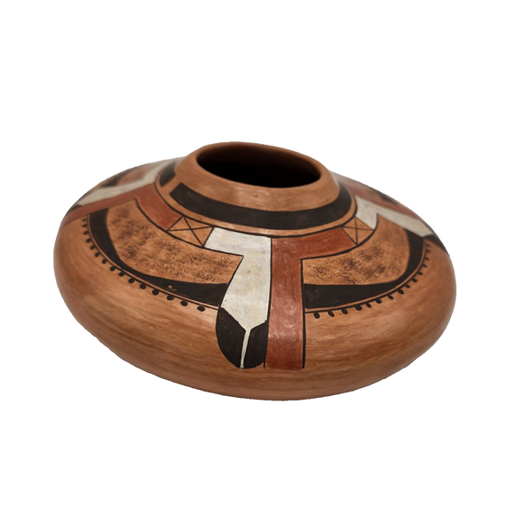 Signed Hopi Polychrome Pottery Jar 6-1/2