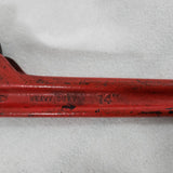 Vtg 1950s Ridge Tool Co Rigid Heavy Duty Straight 14” Adj Pipe Wrench B7-8 Red