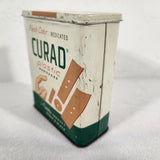 Vintage CURAD Flesh Color Medicated Plastic Bandage Tin Box w/Hinged Lid Curity