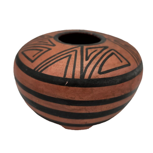 Vintage 1990 G. Baron Native American Seed Pot 4" W x 3" T Acoma Pueblo Pottery