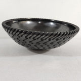 Reynaldo Quezada Mexican Black-ware Signed Pottery 11" x 4" Tejido Bowl - RARE