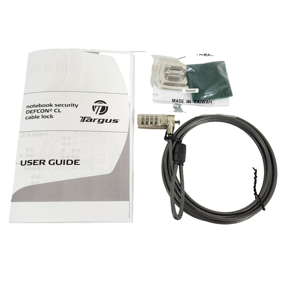 Targus PA410U Defcon CL Laptop Notebook Computer Security Combo 6.5ft Cable Lock